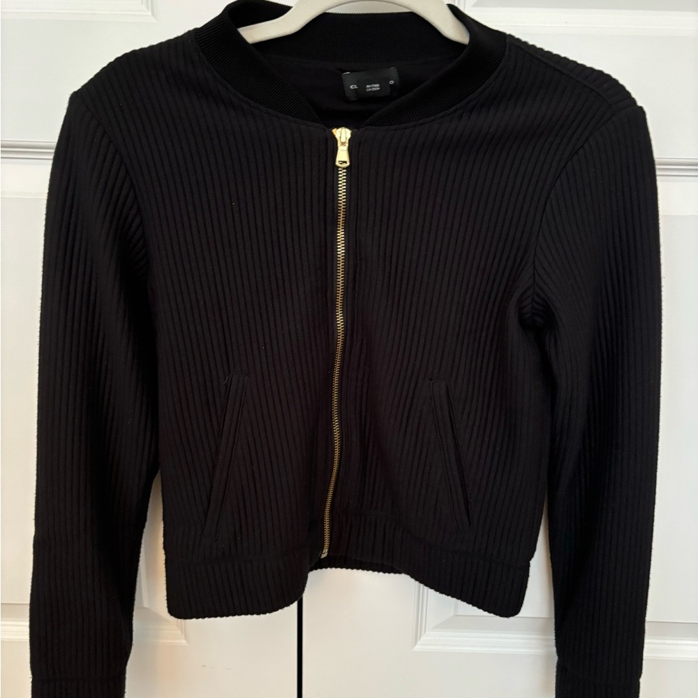 Club Monaco Cropped Knit Zip-up